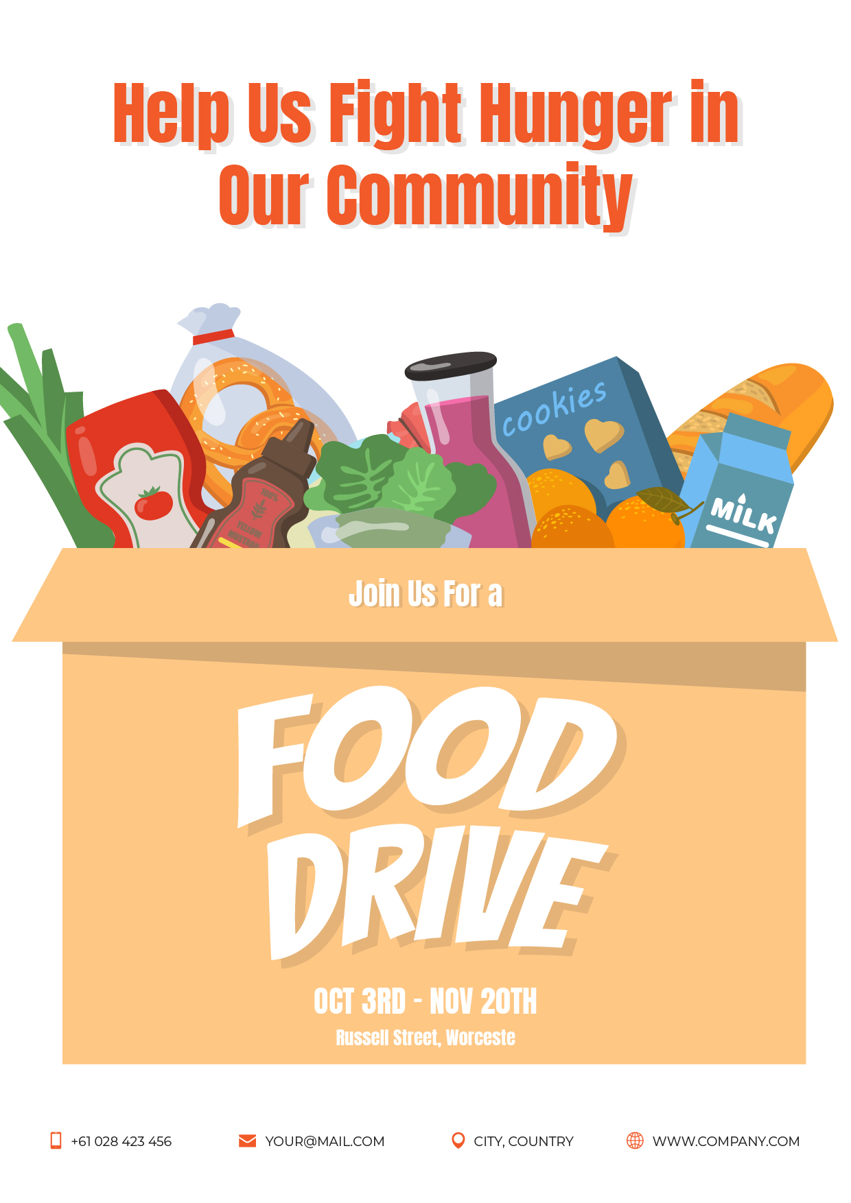 Free Food Drive Flyer Template - FreeGraphica