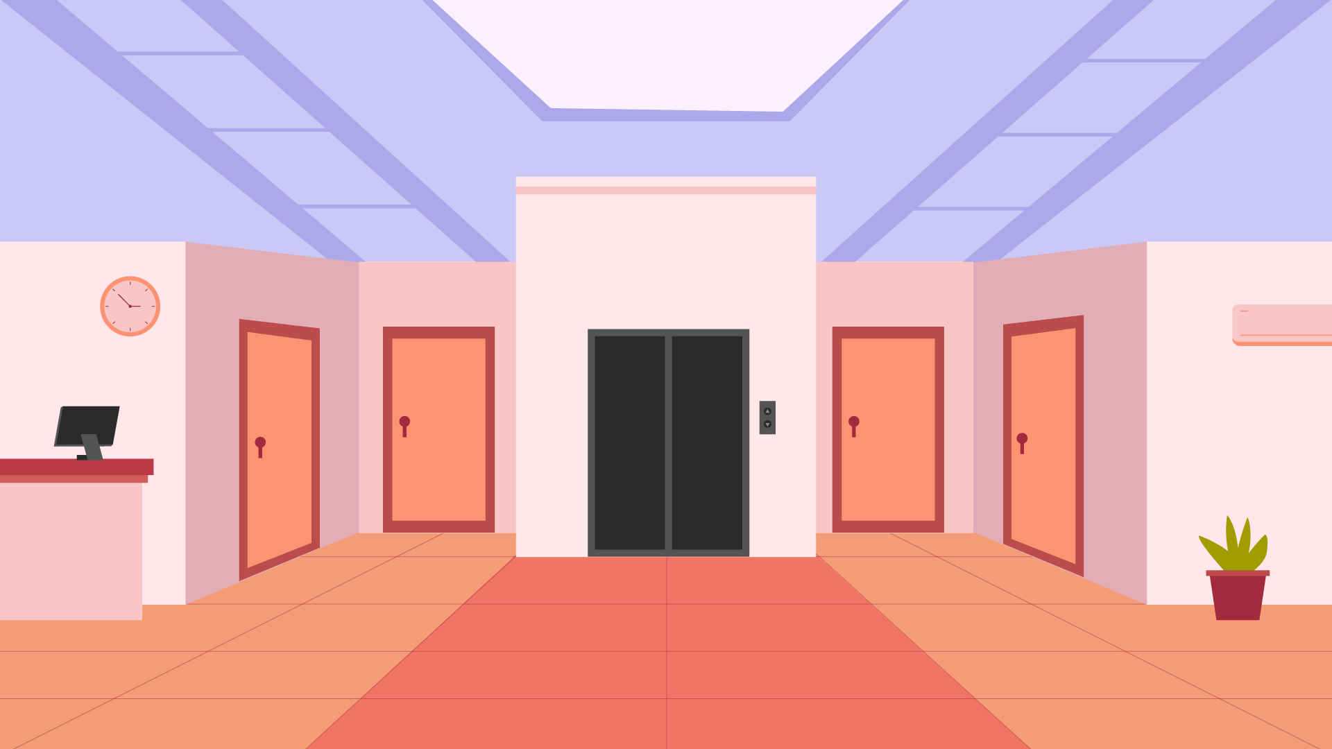 Office Corridor Illustration