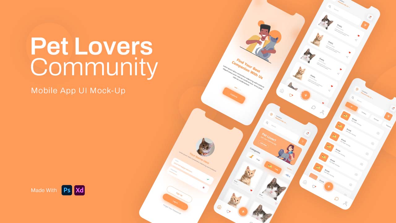 Pet Lovers Community App UI Template