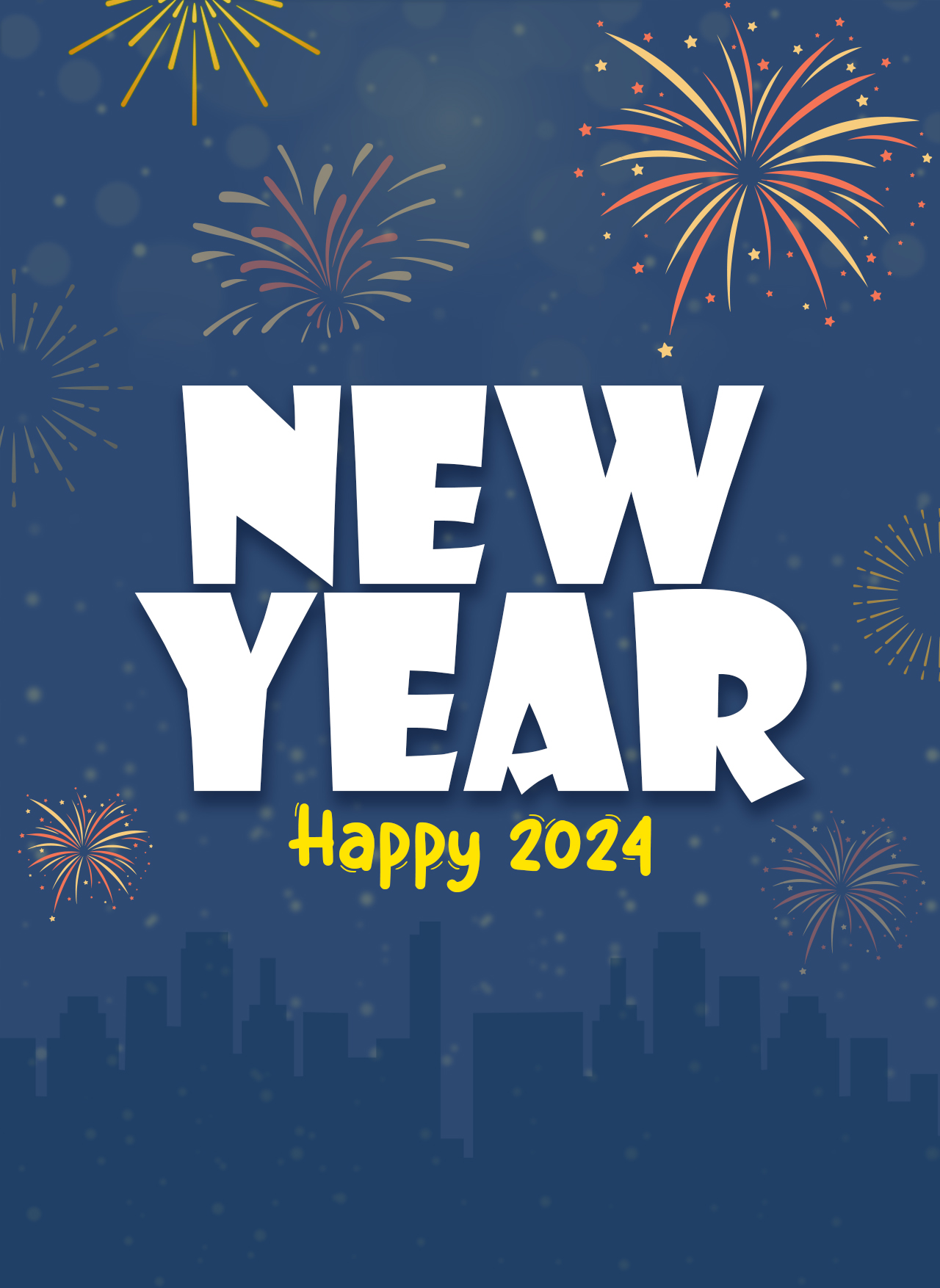 Free Happy New Year Poster Template - FreeGraphica