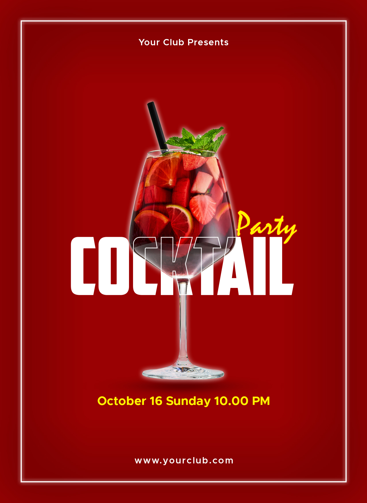 Free Cocktail Party Poster Template Freegraphica