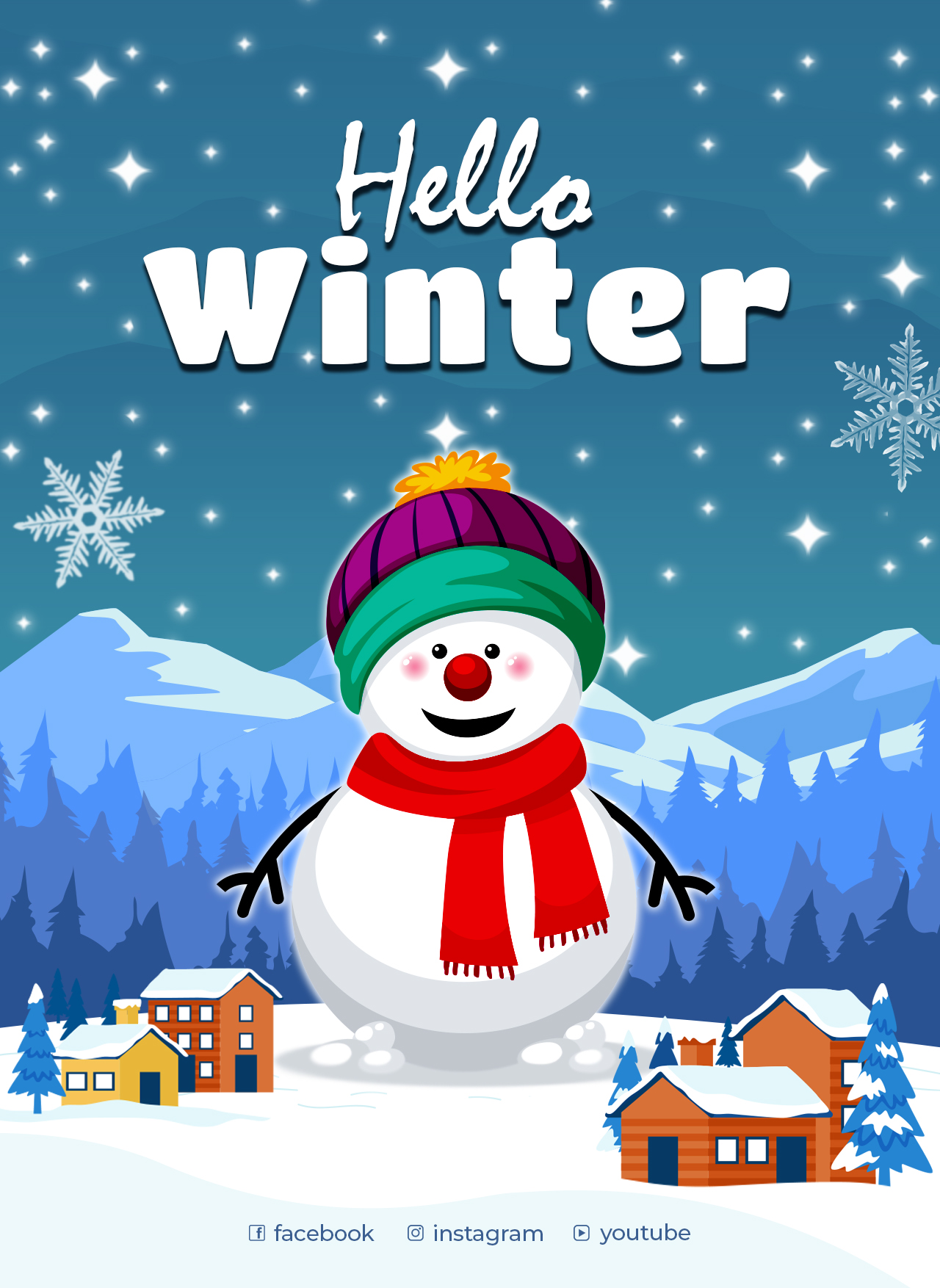 Free Winter Holiday Poster - FreeGraphica